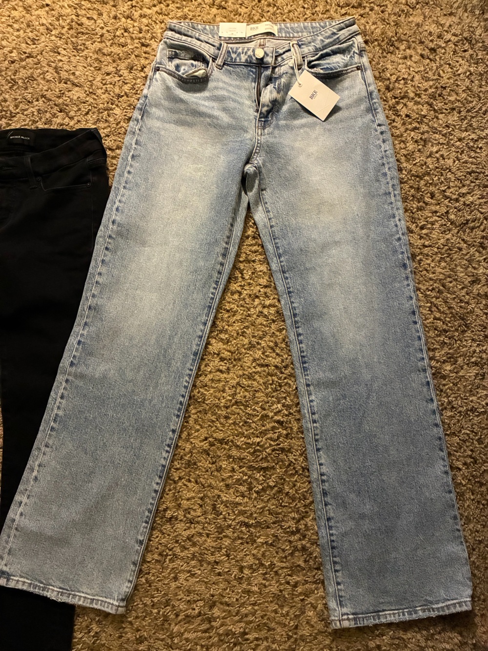 BKE Women's Light Blue low Slung baggy fit Jeans